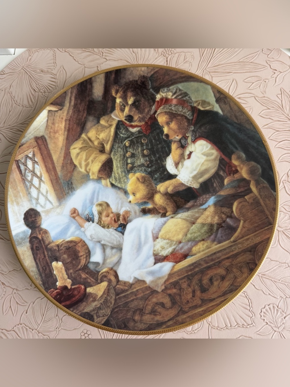 Vintage 1991 Goldilocks & Three Bears Knowles Collector Plate 8.5”
